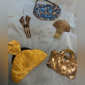 Vintage purse and Hair lot
